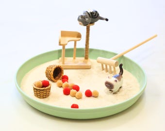 CATS Mini Zen Garden | Cat Lovers Gift Veterinarian Unique Gift Birthday For Her Fidget Toy Office Desk Decor Pet Parents