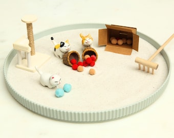 CATS Mini Zen Garden (Large) | Gift for Cat Lovers Stress Relief