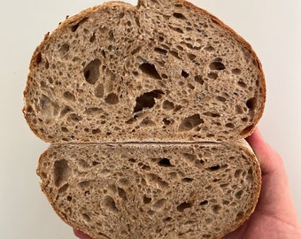 Wholemeal Sourdough Starter, Organic Sourdough Starter. Award Winning Recipe Included. Perfect Gift Idea for Teachers.