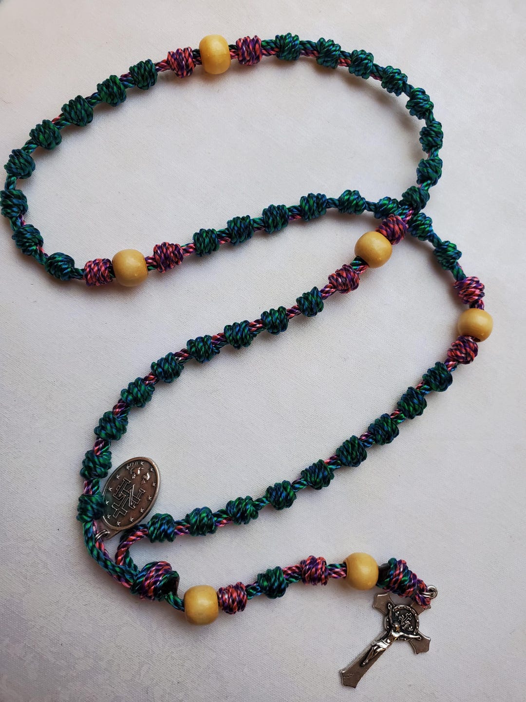 DOUBLE STRAND Knotted Rosary | Rope Rosary | Twine Rosary | Cord Rosary ...