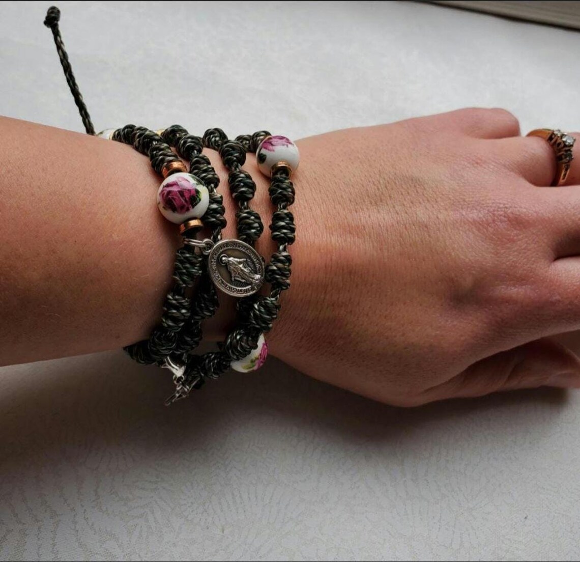 SUNFLOWER Knotted Rosary | Rope Rosary | Twine Rosary | Cord Rosary ...