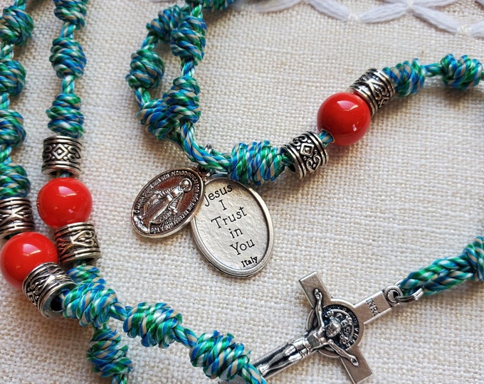 DIVINE MERCY Knotted Chaplet | Rope Rosary | Twine Rosary | Cord Rosary ...