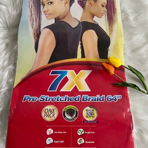 Original 100% Kanekalon X-Pression Braiding Hair Extension  7X Pre-stretched Braid 64&quot;