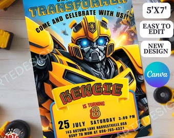 Transform umble Birthday Invitation, Autobot Birthday Party Invitation, Transform Invitation Kid Birthday, Boy Birthday Invitation