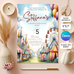 Convite de aniversário de carnaval em aquarela, convite para festa de aniversário de carnaval, convite de aniversário de carnaval em aquarela, convite de aniversário de carnaval