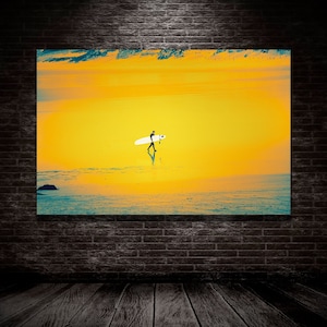Ocean photography | Surf print | Surfers on the beach | Surf wall art | Digital beach print | Surf wall decorations