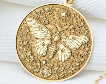 Moth Pendant Necklace: Luna Moth Talisman