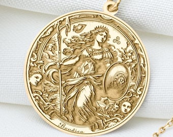 Boudica Necklace – Celtic Warrior Queen Pendant, Symbol of Freedom & Rebellion, Ancient Britain Amulet, Fierce Feminine Jewelry