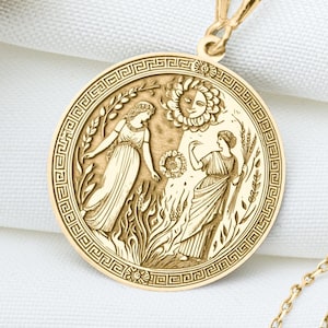 Persephone and Demeter Pendant – Greek Myth Amulet of Seasons | Mother-Daughter Charm Necklace | Life & Rebirth Jewelry | Sacred Bond Gift