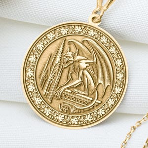 Gargoyle-ketting, oude Guardian-hanger, beschermeramulet, gotische sieraden, middeleeuwse talisman, mythisch wezenhanger, fantasiebedel
