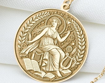 Calliope Pendant: Greek Muse of Epic Poetry Necklace