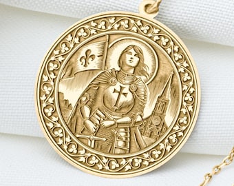 Joan of Arc Pendant – Saint & Warrior Necklace, Symbol of Faith and Courage, Altar-Inspired Charm, Historical Strength Jewelry, Gothic Charm
