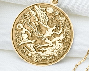 Hermes Necklace – Winged Messenger Pendant, Greek God of Trade & Travelers, Psychopomp Amulet, Mythical Guide Jewelry, Mercury Medallion