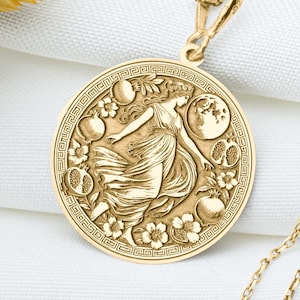 Persephone Necklace – Queen of the Underworld & Goddess of Spring Amulet, Duality Talisman, Greek Myth Jewelry of Transformation and Rebirth