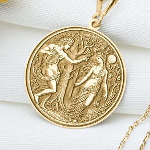 Apollo and Daphne Necklace – Greek Myth Love & Transformation Pendant, Laurel Tree Charm, Tragic Romance Amulet, Nature and Light Jewelry