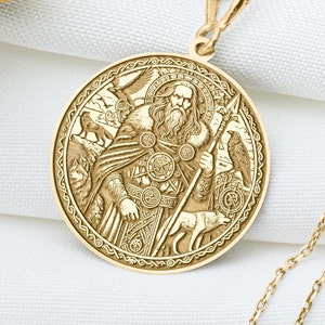Odin Pendant – Norse Allfather Necklace, Wisdom and War Charm, Viking God Talisman, Ancient Runes Amulet, Nordic Power Jewelry, Norse Myth