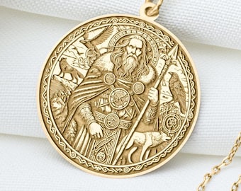 Odin Pendant: Sterling Silver Norse God Amulet - Viking Jewelry