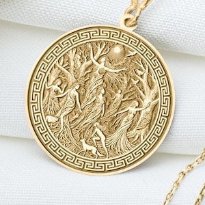 Dryads Pendant: Greek Forest Nymph Necklace, Sacred Tree Spirit Charm