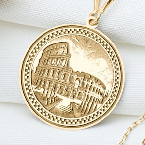 Colosseum Necklace – Roman Empire Pendant, Ancient Strength Symbol, Gladiator Legacy Charm, Historic Ruins Jewelry Gift, Roman History Gift