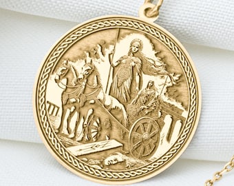 Goddess Hel Pendant: Norse Mythology Necklace