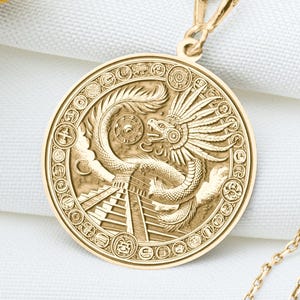 Quetzalcoatl Pendant: Feathered Serpent, Aztec Wisdom, Sterling Silver