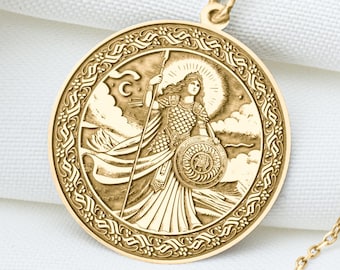 Anat Pendant: Canaanite War and Protection Goddess Necklace, Fierce Warrior Charm