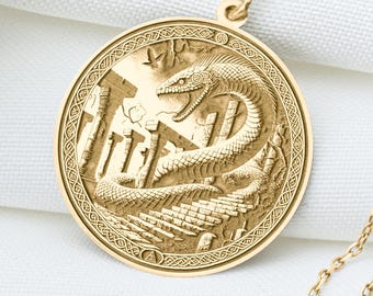 Jörmungandr Serpent Pendant: Sterling Silver Norse Amulet