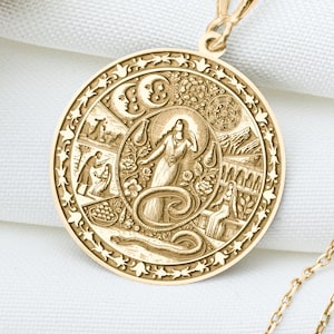 Shahmaran Necklace – Queen of Snakes Pendant, Anatolian Mythology Amulet, Wisdom & Protection Symbol Charm, Folk Goddess Jewelry Gift