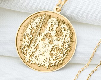 Lady Justice Pendant: Goddess Necklace, Truth & Balance