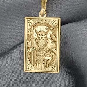 Odin Pendant, Norse Allfather God Necklace, Wisdom and War Charm, Viking Runes Amulet, Ancient Nordic Power Talisman Jewelry, Allfather Gift