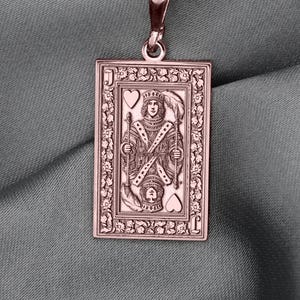 Collier valet de coeur - Symbole de vaillance romantique et de loyauté, bijoux de cartes à jouer, breloque héros amoureux, amulette de l'esprit passionné