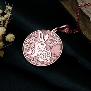 Year of the Rabbit Necklace – Chinese Zodiac Animal Pendant, Lunar Elegance Charm, Symbol of Luck, Peace & Intuitive Strength