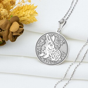 Year of the Rabbit Necklace – Chinese Zodiac Animal Pendant, Lunar Elegance Charm, Symbol of Luck, Peace & Intuitive Strength