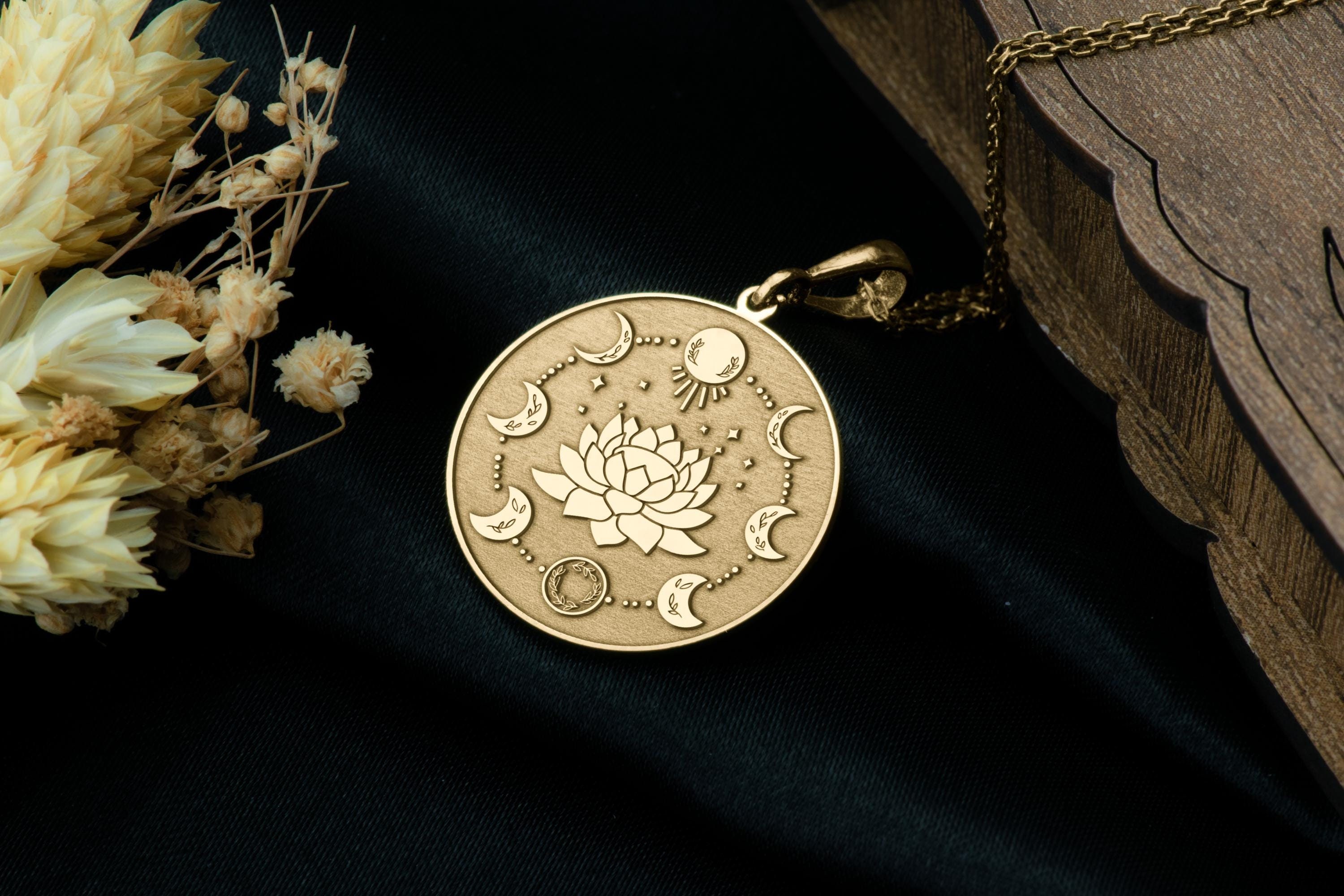 14k Solid Gold Lotus Charm Necklace, Lotus Silver Pendant, Rose Gold Lotus Necklace, Moon Phrase, Nature Jewelry, Zen Necklace, Gift for Her - Etsy 14k Solid Gold Lotus Charm Necklace, Lotus Silver Pendant, Rose Gold Lotus Necklace, Moon Phrase, Nature Jewelry, Zen Necklace, Gift for Her - Etsy