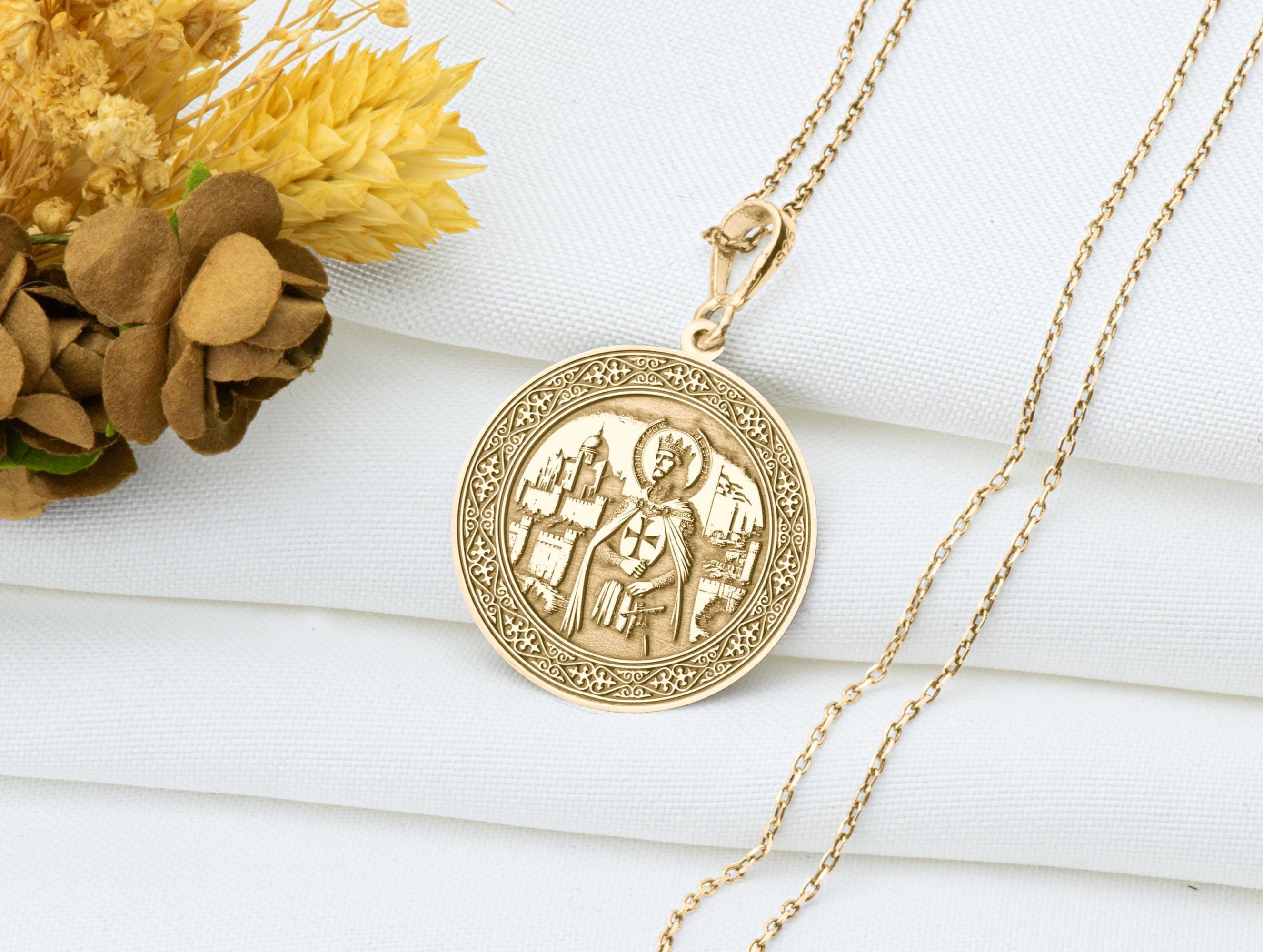 Hugues de Payens Necklace – Templar Grand Master Pendant, Knight’s Order Amulet, Crusader Legend Jewelry, Sacred Oath Symbol, Templar Seal