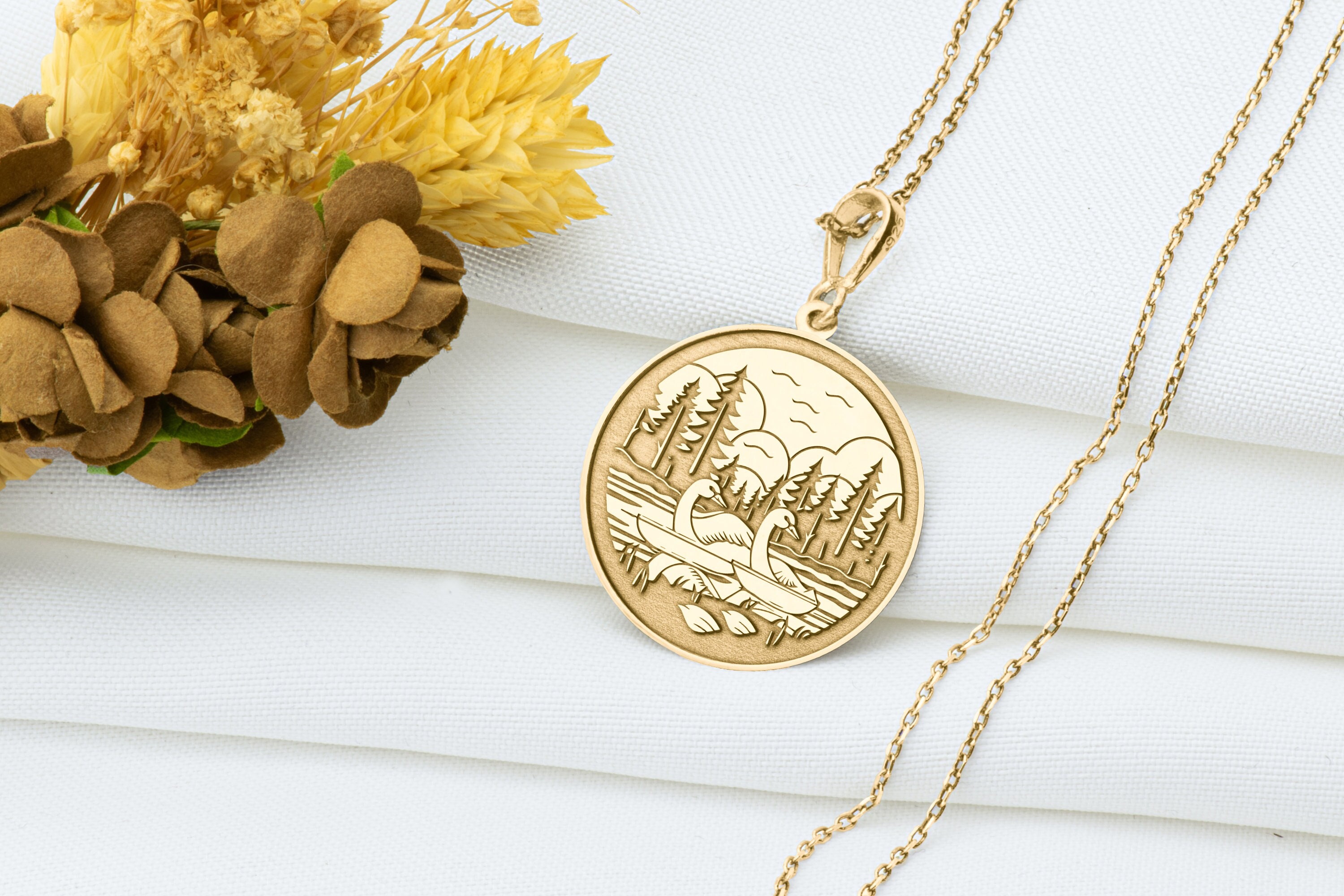 14k Solid Gold Duck Charm Necklace, Duck Silver Pendant, Rose Gold Duck Necklace, Bird Jewelry, Duck Lovers, Meaningful Gift, Gift For Her