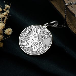 Year of the Rabbit Necklace – Chinese Zodiac Animal Pendant, Lunar Elegance Charm, Symbol of Luck, Peace & Intuitive Strength