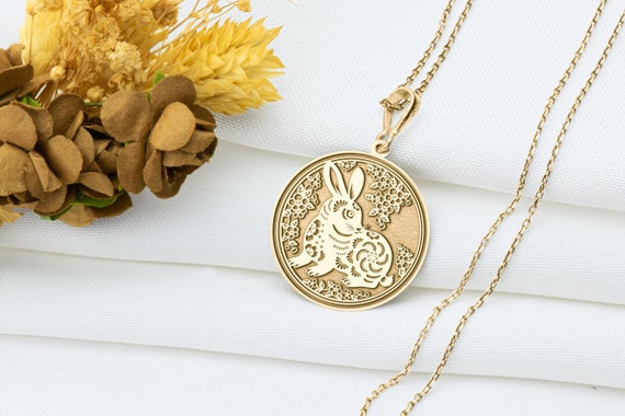 Year of the Rabbit Pendant: Lunar Zodiac Necklace
