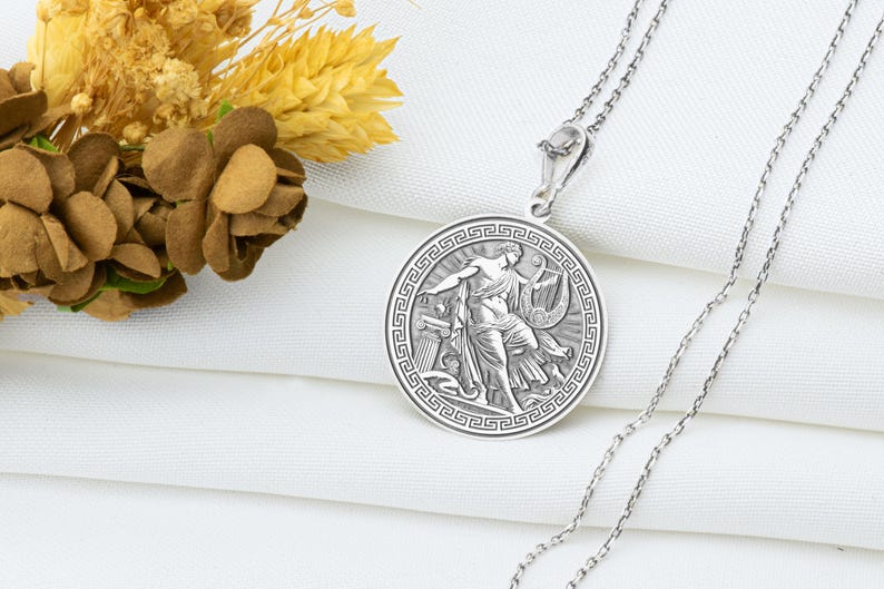 Apollo Necklace: Greek God Pendant, Sun Amulet, Gold Jewelry - Etsy