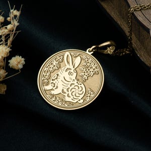 Year of the Rabbit Necklace – Chinese Zodiac Animal Pendant, Lunar Elegance Charm, Symbol of Luck, Peace & Intuitive Strength