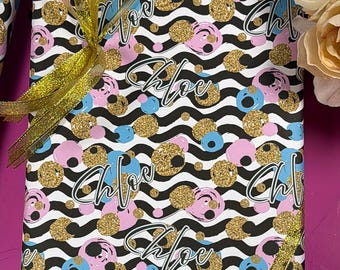 Personalisierte schicke Glitter Pop Geschenkverpackung | Personalisiertes Geburtstagspapier für Sie