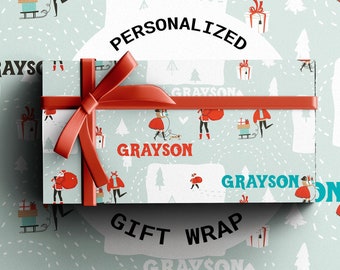 Print Name on Wrapping Paper | Personalized Gift Wrap | Custom Name on Christmas Gifts | Unique gift Ideas for Kids | Name Personalization