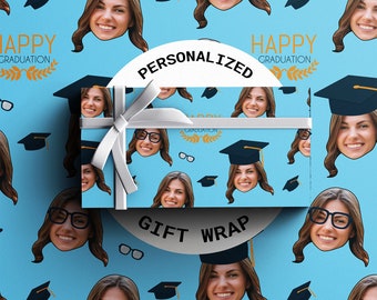 Benutzerdefinierte Abschluss Foto Geschenkverpackung: Personalisierter Gesichtsabdruck Klasse von 2025 / 2026