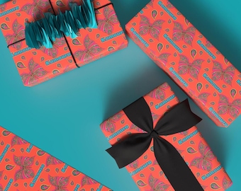 Personalisierte Schmetterling Geschenkpapier | Personalisierte Paisley Geschenkverpackung für Sie