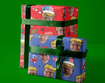 Custom Face Wrapping Paper | Funny Political Photo Gift Wrap