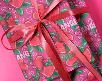 Personalisierte rote Herzen Geschenkpapier | Jubiläum Geschenkverpackung mit Name