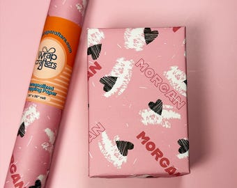 Personalisiertes romantisches Geschenkpapier: Benutzerdefinierte Namen Geschenkpapier