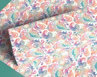 Regenbogen Paisley Geschenkpapier | Elegante Geschenkverpackung für Sie mit individuellem Namen