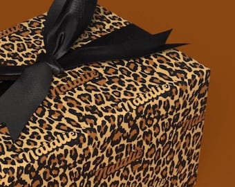 Personalisierte Leopard Print Geschenkverpackung für Sie | Geschenkpapier mit individuellem Namen