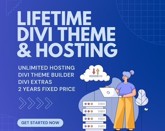 Lifetime Divi Theme Builder + Unlimited Hosting | Premium WordPress Design | Divi Lifetime Key | 1 Year WordPress Website Hosting